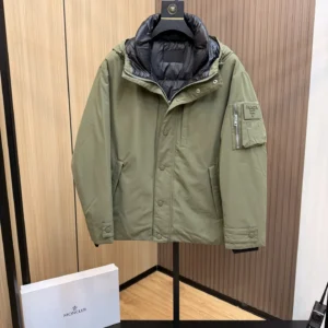 Replica Prada Down Jacket Olive Green Hooded Reps - RepLuxe