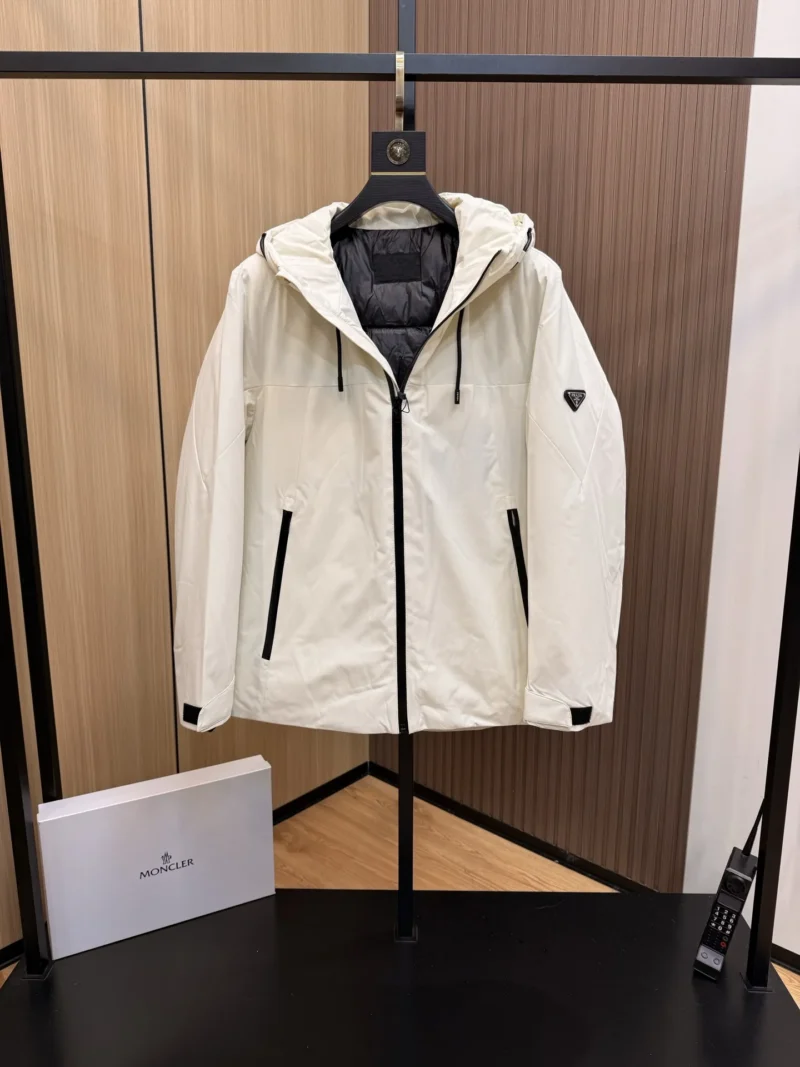 Replica Prada Down Jacket White Hooded Style Reps - RepLuxe