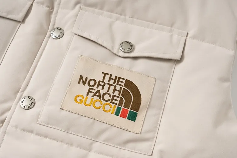 Replica THE NORTH FACE x GUCCI Down Vest Beige Reps - RepLuxe
