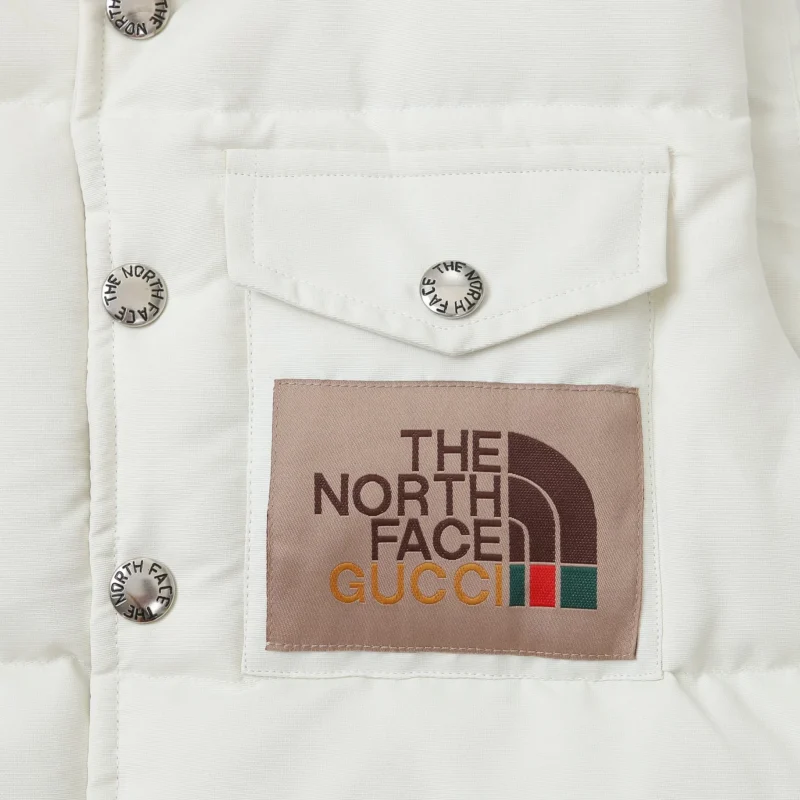 Replica THE NORTH FACE x GUCCI Down Vest White Reps - RepLuxe