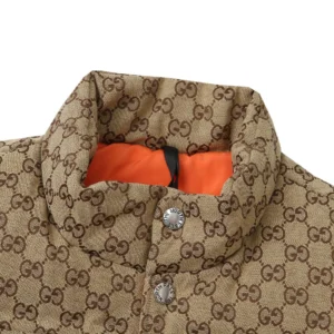 Replica THE NORTH FACE x GUCCI Down Vest Beige GG Pattern Reps - RepLuxe