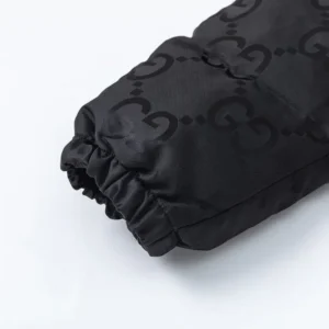 Replica Gucci Monogram Down Jacket Black Hooded Reps - RepLuxe