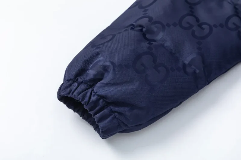 Replica Gucci Monogram Down Jacket Blue Hooded Reps - RepLuxe