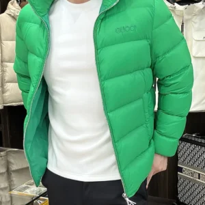 Replica Gucci 2025 Down Jacket Green Stand Collar Reps - RepLuxe