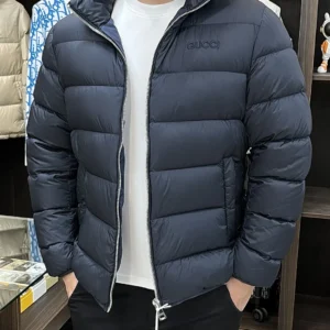 Replica Gucci 2025 Down Jacket Black Stand Collar Reps - RepLuxe