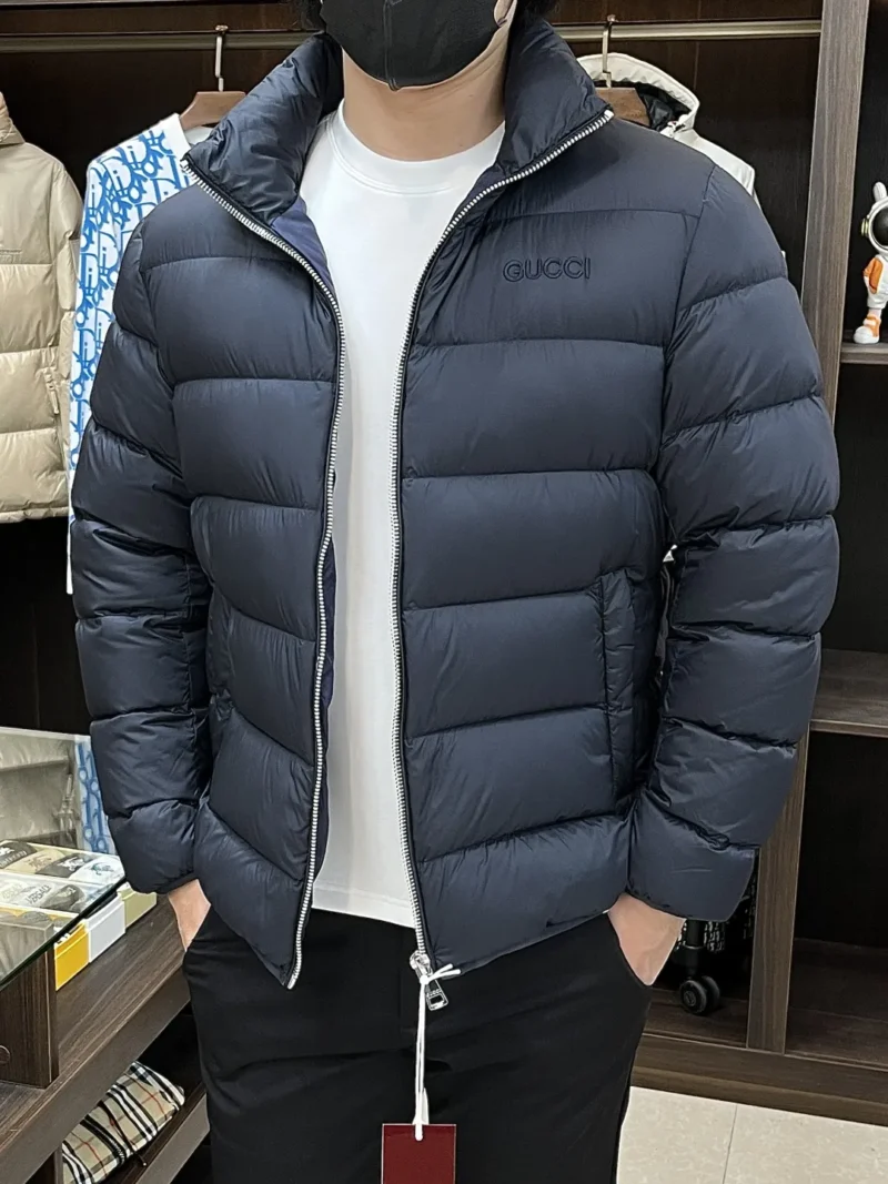 Replica Gucci 2025 Down Jacket Black Stand Collar Reps - RepLuxe
