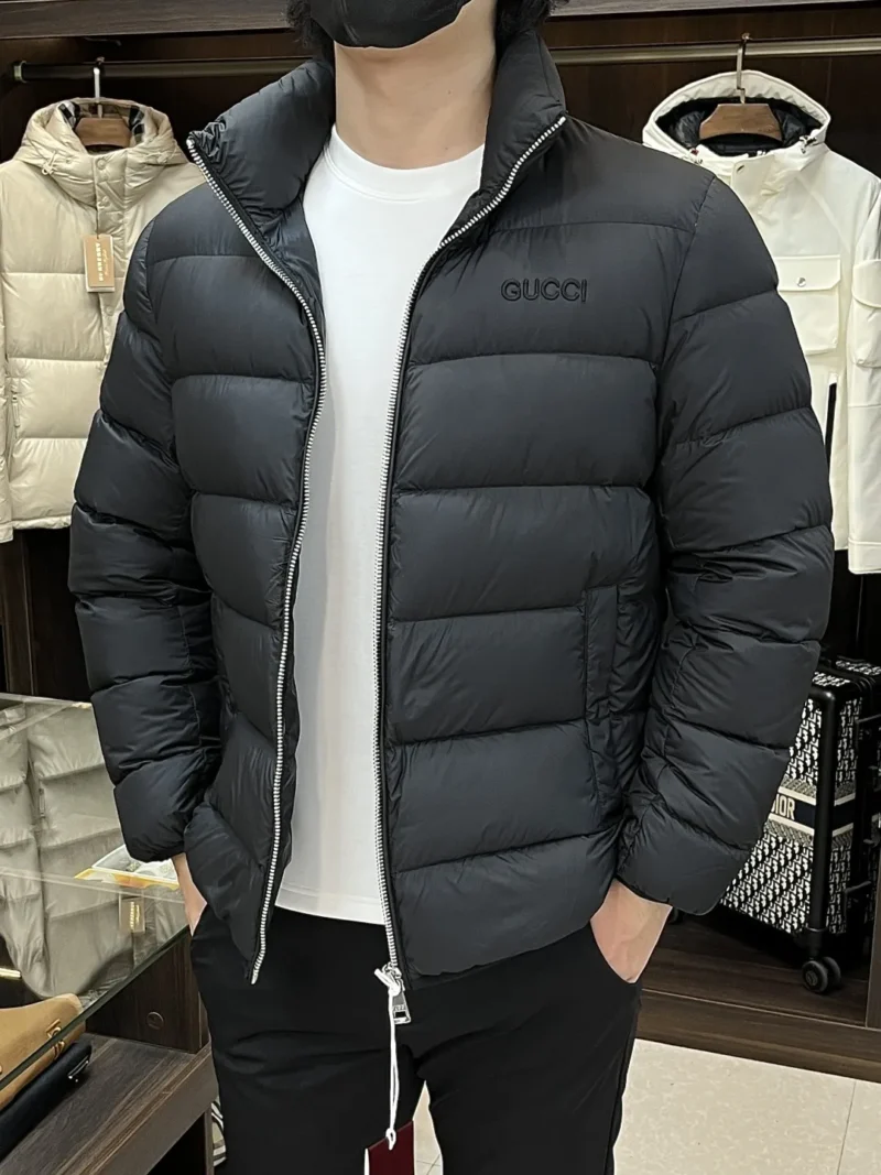 Replica Gucci 2025 Down Jacket Black Stand Collar Reps - RepLuxe