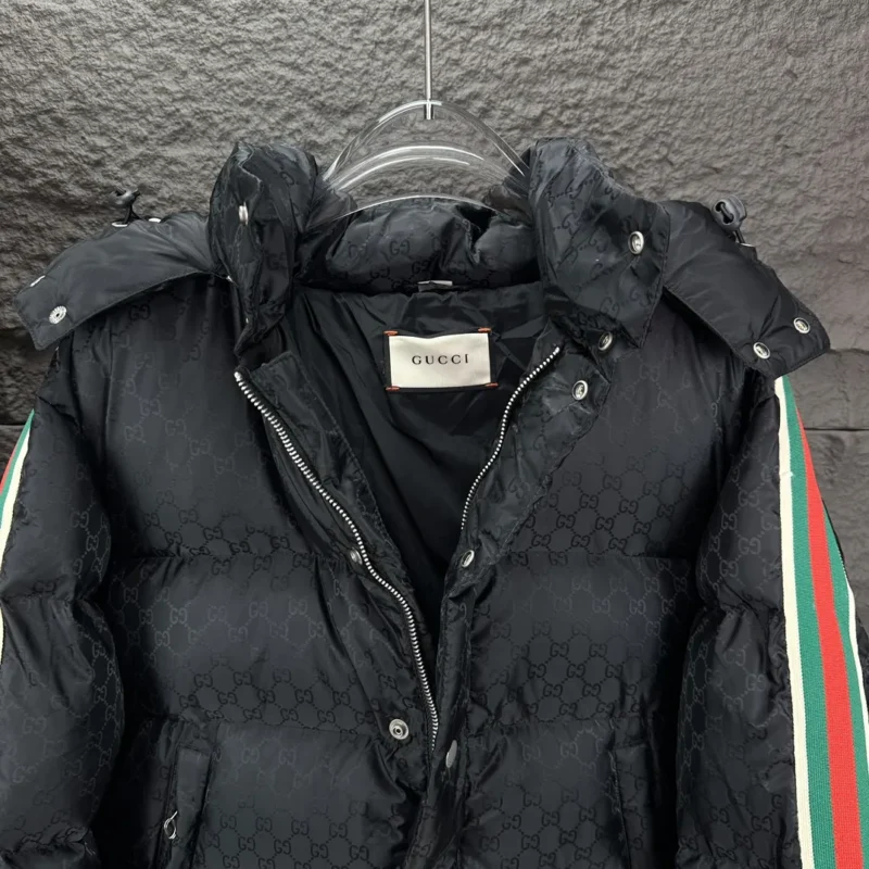 Replica Gucci FW Caban Down Jacket Black Striped Reps - RepLuxe