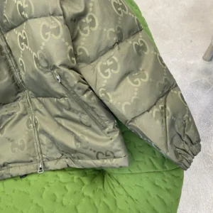 Replica Gucci GG Canvas Down Jacket Olive Green Reps - RepLuxe