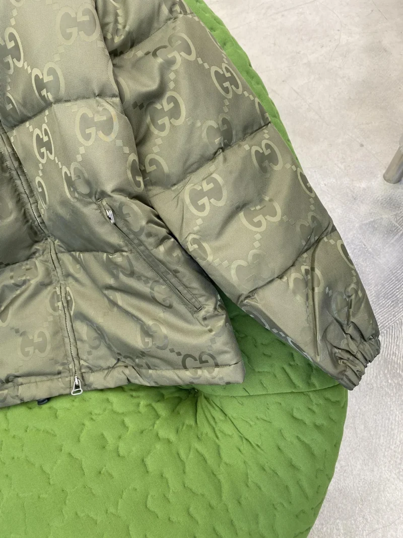 Replica Gucci GG Canvas Down Jacket Olive Green Reps - RepLuxe