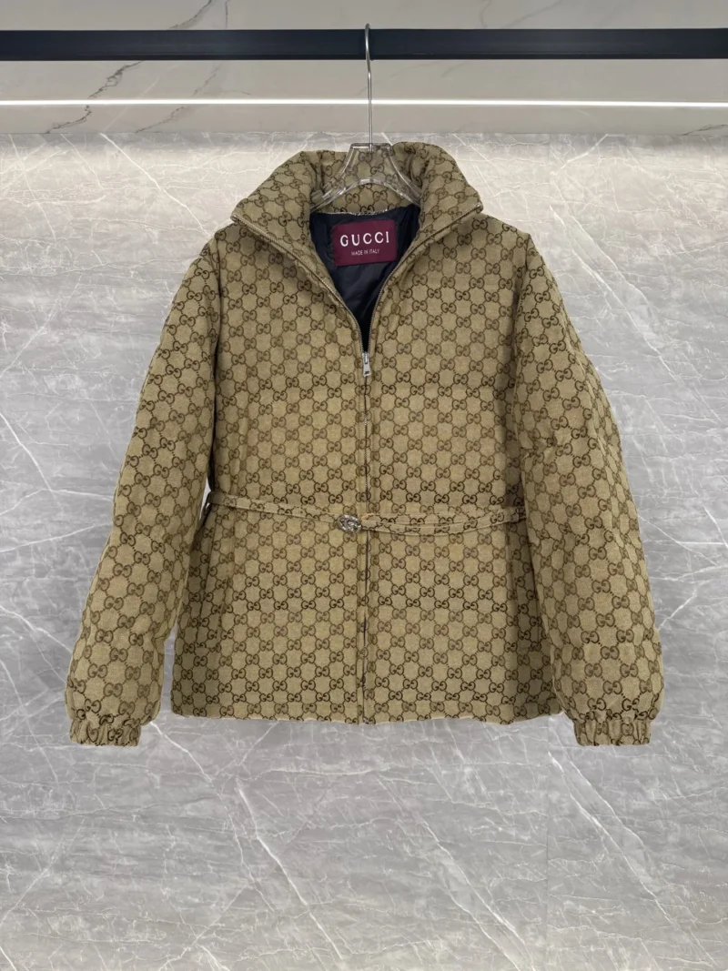 Replica Gucci Classic GG Down Jacket Beige Monogram Reps - RepLuxe