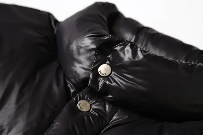 Replica Gucci Logo Tape Down Jacket Black Puffer Reps - RepLuxe