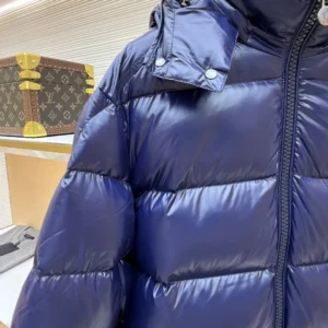 Replica Moncler Maya Down Jacket Navy Blue Hooded Reps - RepLuxe