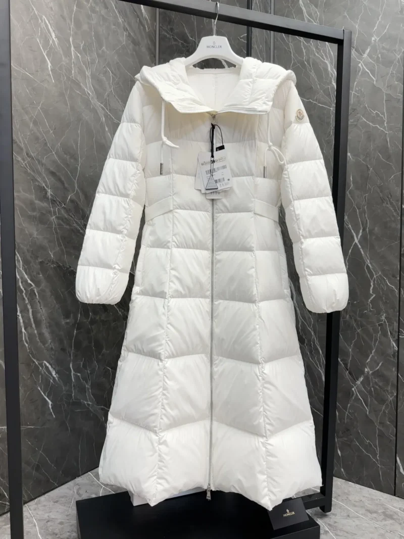 Replica Moncler Faucon Long Down Coat White Women Reps - RepLuxe