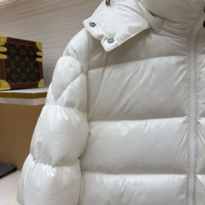 Replica Moncler Maya Down Jacket White Hooded Reps - RepLuxe