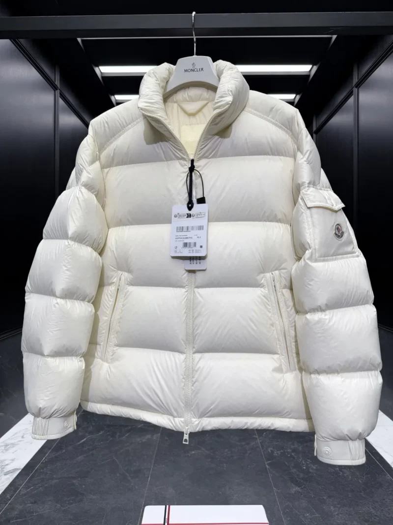 Replica Moncler Levitha Down Jacket White Stand Collar Reps - RepLuxe