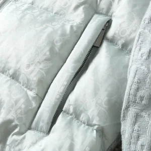 Replica Dior Knit Down Jacket Light Grey Unisex Reps - RepLuxe