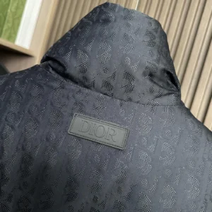 Replica Dior Down Jacket Black Logo Series Reps - RepLuxe