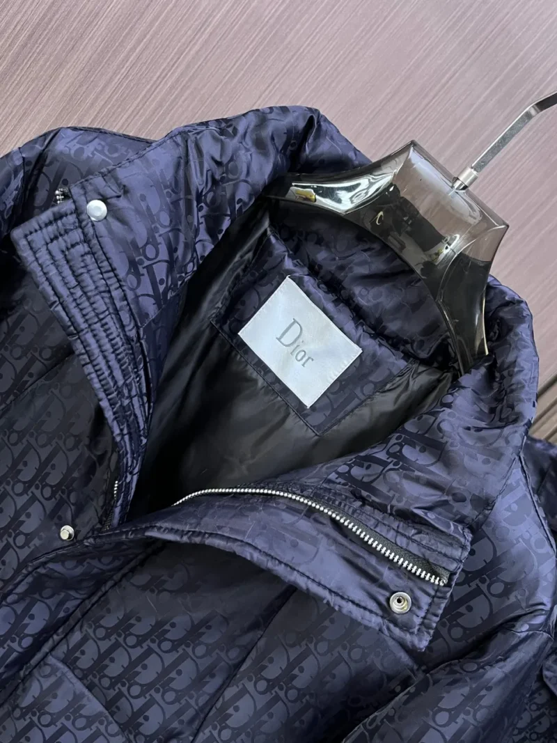 Replica Dior Winter Down Jacket Blue Monogram Puffer Reps - RepLuxe