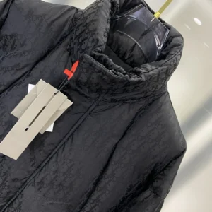 Replica Dior Oblique Down Jacket Black Stand Collar Reps - RepLuxe