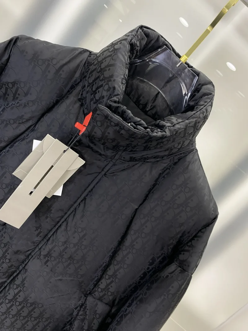Replica Dior Oblique Down Jacket Black Stand Collar Reps - RepLuxe