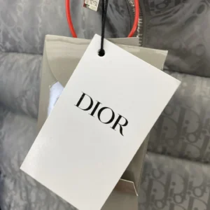 Replica Dior Oblique Down Jacket Grey Stand Collar Reps - RepLuxe