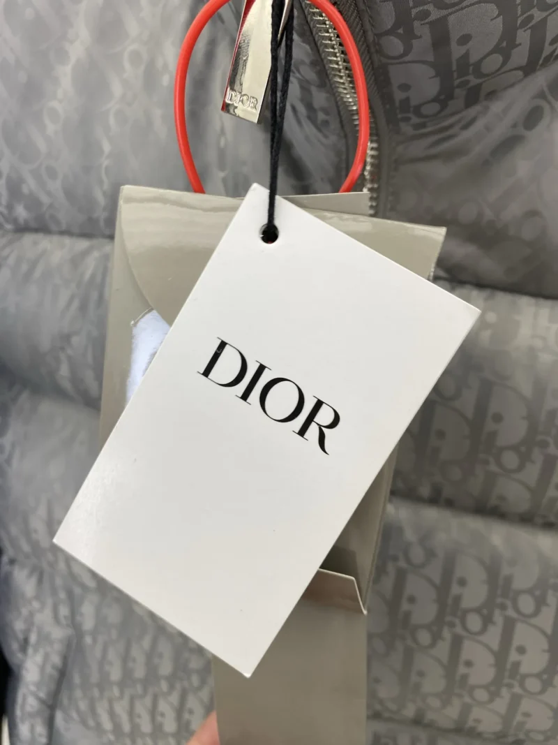 Replica Dior Oblique Down Jacket Grey Stand Collar Reps - RepLuxe