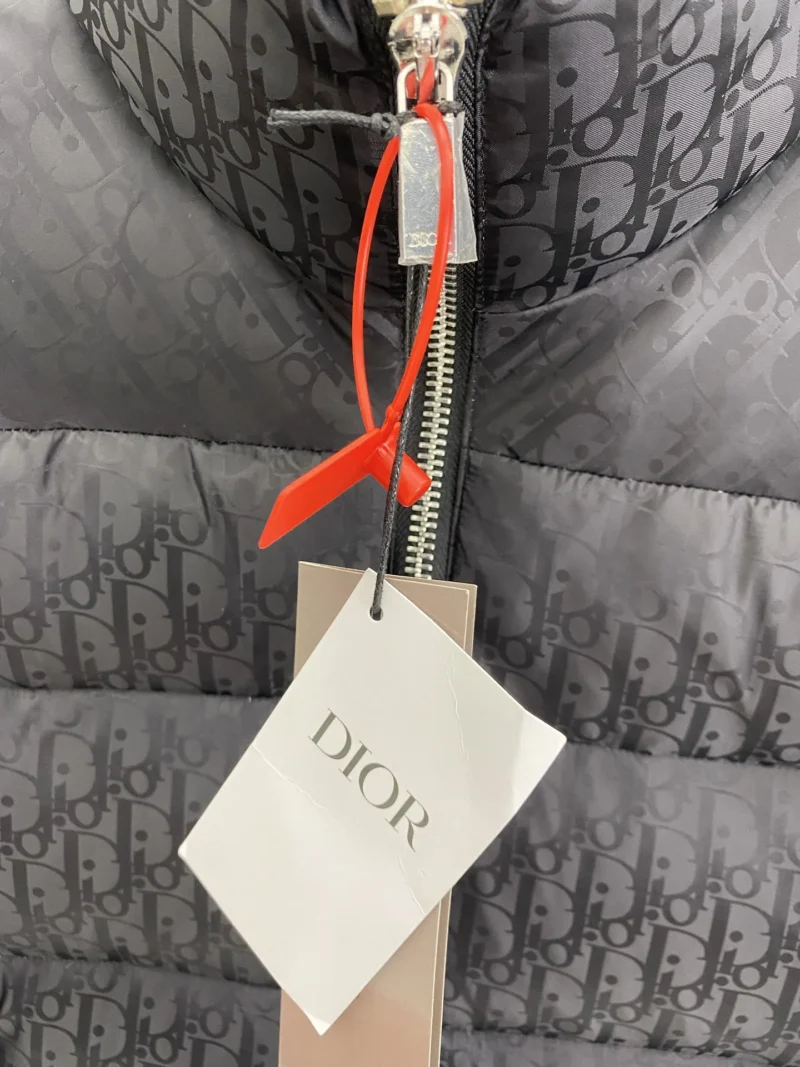 Replica Dior Oblique Down Jacket Black Stand Collar Reps - RepLuxe