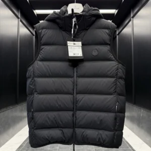 Replica Moncler Valmasque Vest Black Hooded Style Reps - RepLuxe