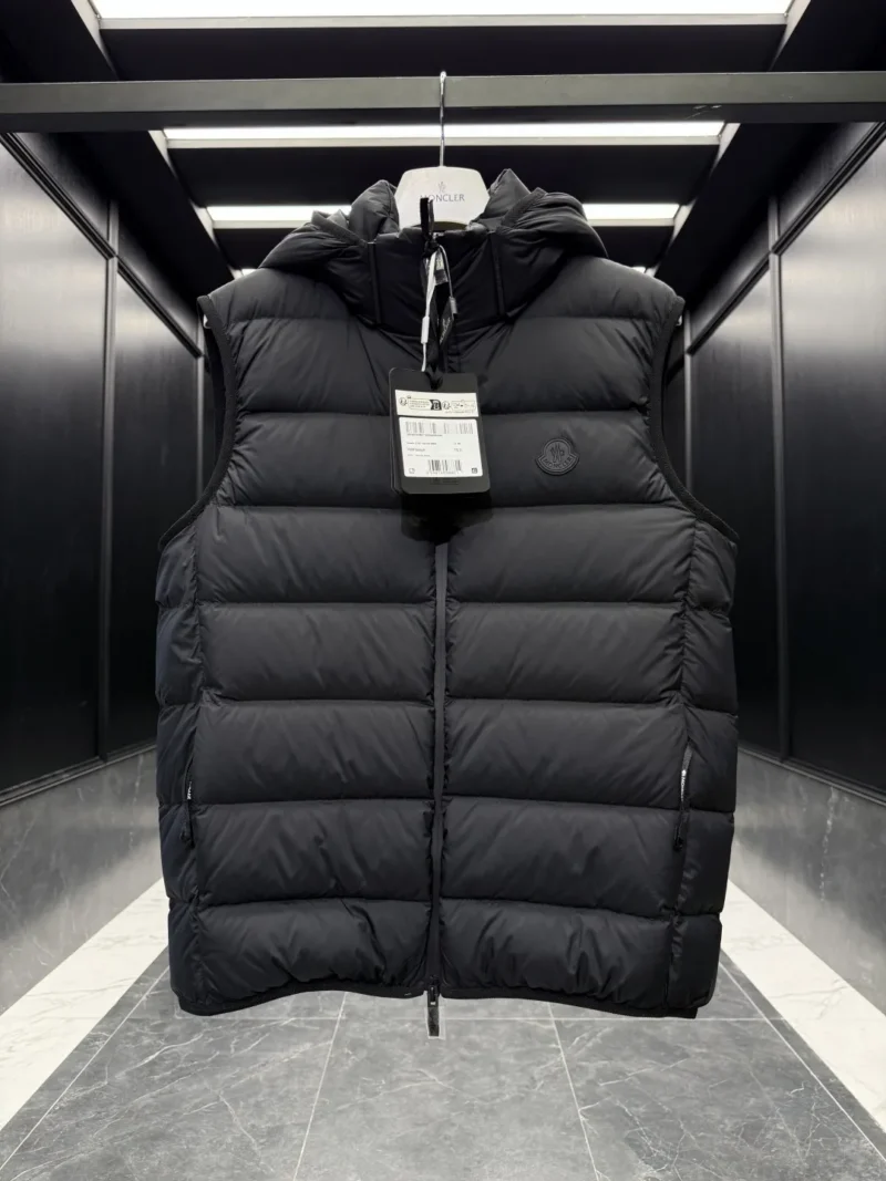 Replica Moncler Valmasque Vest Black Hooded Style Reps - RepLuxe