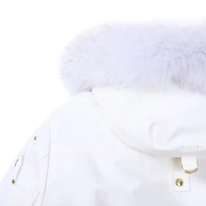 Replica Moose Knuckles Gold Scissor Down Jacket White Reps - RepLuxe