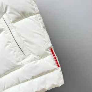 Replica Prada Hooded Down Vest White Quilted Reps - RepLuxe