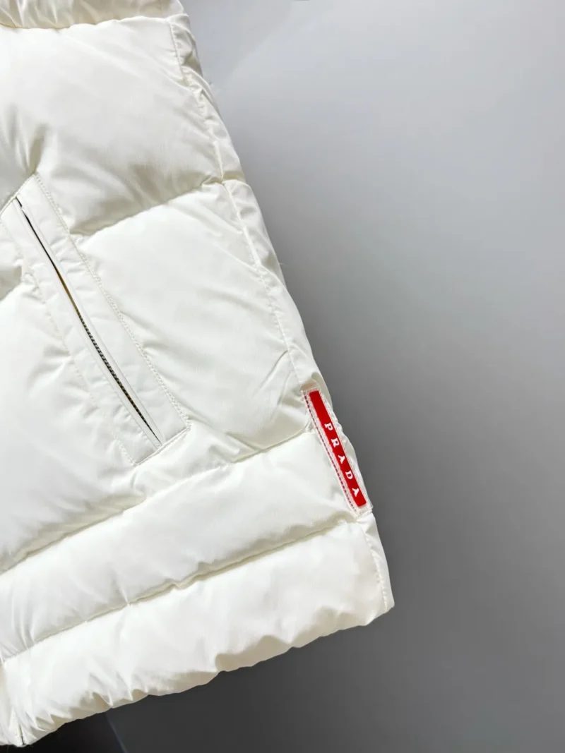 Replica Prada Hooded Down Vest White Quilted Reps - RepLuxe