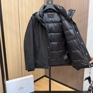 Replica Prada Down Jacket Black Hooded Style Reps - RepLuxe