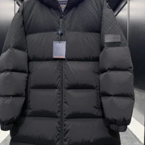 Replica Louis Vuitton Monogram Down Jacket Black Long Reps - RepLuxe
