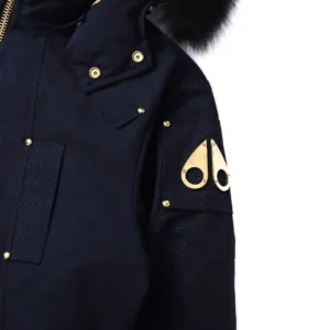 Replica Moose Knuckles Gold Scissor Jacket Navy Blue Reps - RepLuxe