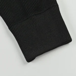 Replica Moncler Knit Letter Hooded Jacket Black Reps - RepLuxe