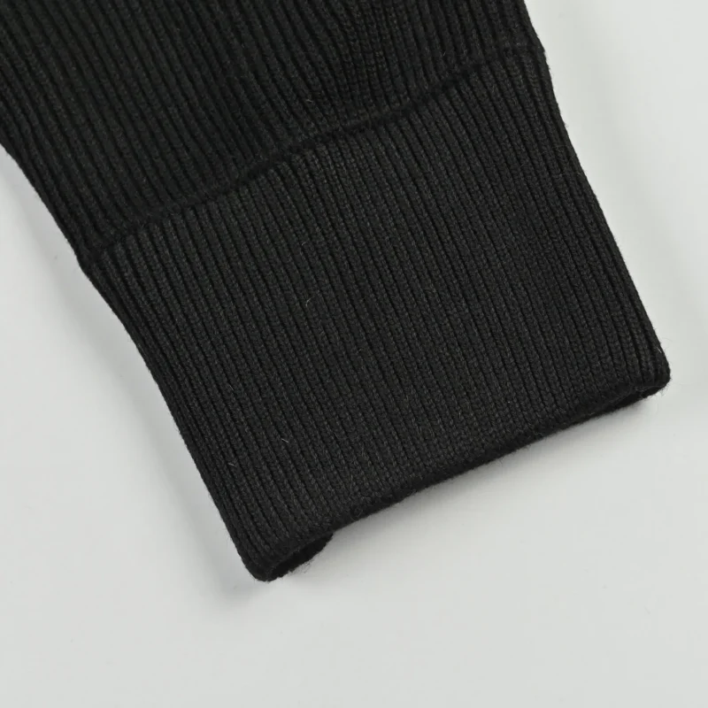 Replica Moncler Knit Letter Hooded Jacket Black Reps - RepLuxe