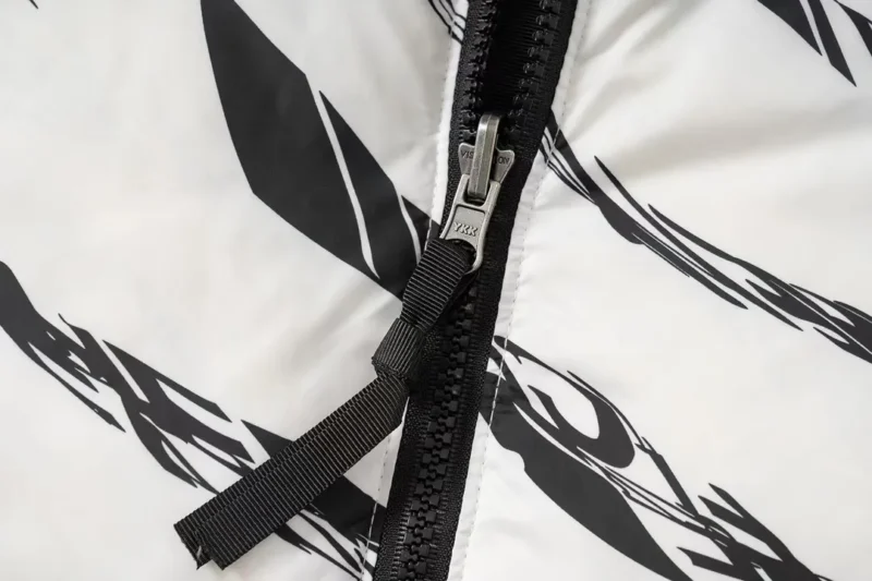 Replica The North Face Zebra Down Jacket Black White Reps - RepLuxe