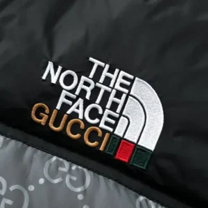 Replica Gucci x The North Face Logo Down Jacket Grey Reps - RepLuxe