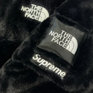 Replica Supreme x TNF Fur Down Jacket Black Reps - RepLuxe