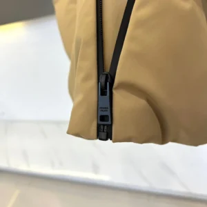 Replica Prada Down Vest Beige Stand Collar Style Reps - RepLuxe