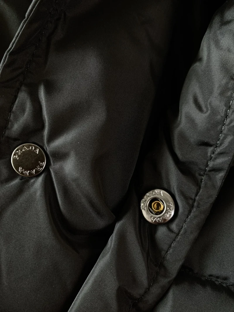 Replica Prada Down Vest Black Stand Collar Reps - RepLuxe
