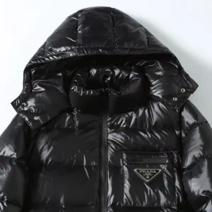 Replica Prada Hooded Down Jacket Black Puffer Reps - RepLuxe
