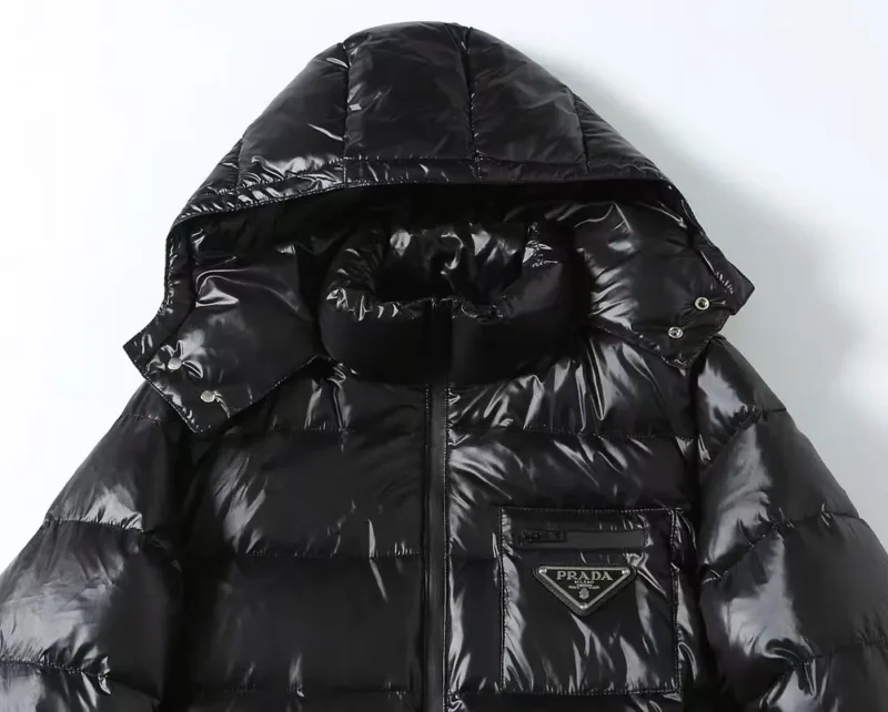 Replica Prada Hooded Down Jacket Black Puffer Reps - RepLuxe