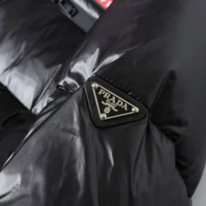 Replica Prada Hooded Down Jacket Black Unisex Reps - RepLuxe