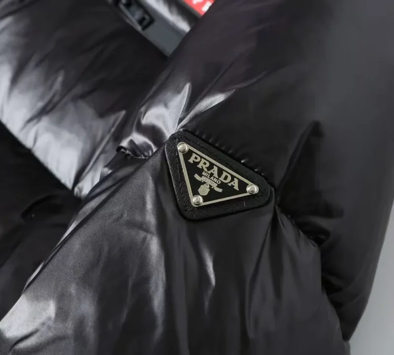 Replica Prada Hooded Down Jacket Black Unisex Reps - RepLuxe