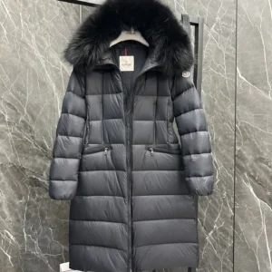 Replica Moncler Boedic Down Jacket Black Long Reps - RepLuxe