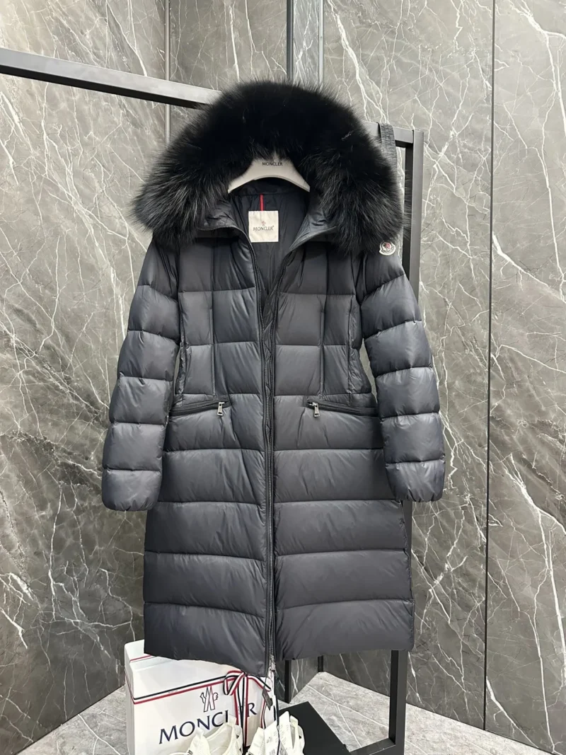 Replica Moncler Boedic Down Jacket Black Long Reps - RepLuxe