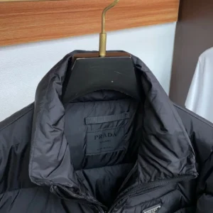 Replica Prada Fall Winter Stand Collar Down Jacket Black Reps - RepLuxe